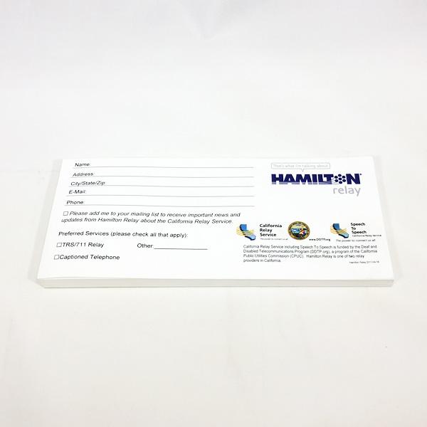 Notepads<br>5.5"x8.5"<br>70# Text<br>5-7 days