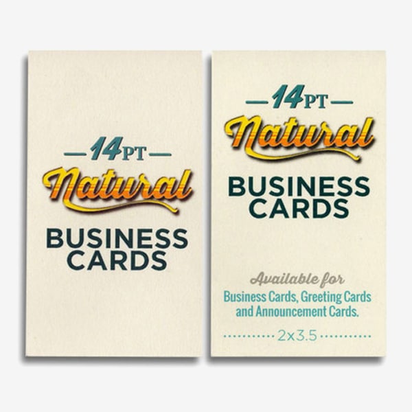 Business Cards<br>Natural Paper Stock<br>14pt Thickness<br>5-7 days